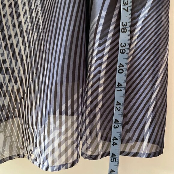 NWT New York Womens Denim Blue Cap Sleeve Striped Fit & Flare Dress Size 12 - Picture 7 of 7